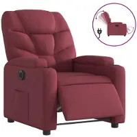 vidaXL Fauteuil verstelbaar elektrisch stof wijnrood