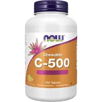 Now Vitamine C 500 mg Kauwtabletten 100 tab oranje