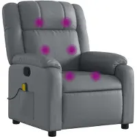 vidaXL Massagestoel van grijs kunstleer