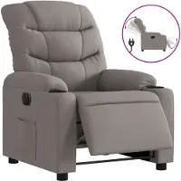 vidaXL Fauteuil verstelbaar elektrisch stof taupe