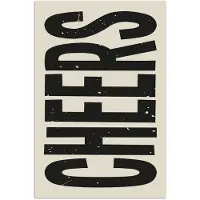 PosterMonkey Poster 60x90 cm - Cheers - Japandi - Zwart - Letters - Posters - Wanddecoratie keuken - Muurdecoratie woonkamer - Decoratieve accessoires - Kamer muur decoratie