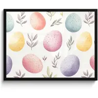 PosterMonkey Poster in lijst - Fotolijst 80x60 cm - Posters - Eieren - Kleurrijk - Patroon - Posterlijst zwart - Decoratie - Wanddecoratie woonkamer - Muurdecoratie slaapkamer