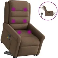 vidaXL Sta-op-massagestoel elektrisch verstelbaar stof bruin