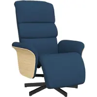vidaXL Fauteuil verstelbaar met voetensteun stof blauw