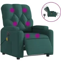 vidaXL Massagestoel elektrisch verstelbaar stof donkergroen