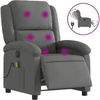 vidaXL Massagestoel elektrisch verstelbaar stof donkergrijs