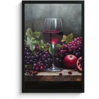 PosterMonkey Poster in lijst - Fotolijst 40x60 cm - Posters - Wijn - Fruit - Stilleven - Posterlijst zwart - Decoratie - Wanddecoratie woonkamer - Muurdecoratie slaapkamer