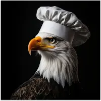 PosterMonkey Poster 100x100 cm - Arend -Amerika - Koksmuts - Vogel - Stoer - Posters - Wanddecoratie keuken - Muurdecoratie woonkamer - Decoratieve accessoires - Kamer muur decoratie