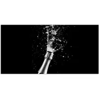 PosterMonkey Poster 40x20 cm - Champagne - Zwart - Spetters - Popping - Posters - Wanddecoratie keuken - Muurdecoratie woonkamer - Decoratieve accessoires - Kamer muur decoratie