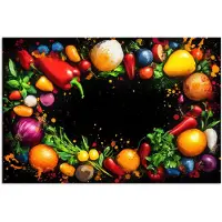 PosterMonkey Poster 90x60 cm - Groente - Graffiti - Kleurrijk - Koken - Abstract - Posters - Kamer decoratie - Wanddecoratie woonkamer - Muurdecoratie slaapkamer