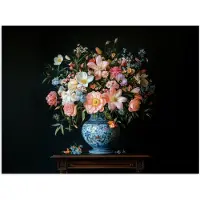 PosterMonkey Poster 80x60 cm - Roze - Bloemen - Vaas - Kleuren - Posters - Kamer decoratie - Wanddecoratie woonkamer - Muurdecoratie slaapkamer