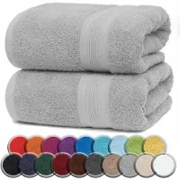 NatureMark Badstof saunadoeken 2-pack 80x200cm, 100% katoen, zilvergrijs