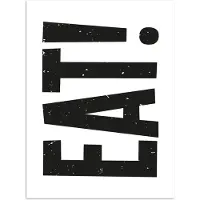 PosterMonkey Poster 120x160 cm - Decoratie - Eten - Zwart - Wit - Posters - Wanddecoratie keuken - Muurdecoratie woonkamer - Decoratieve accessoires - Kamer muur decoratie