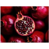 PosterMonkey Poster 80x60 cm - Granaatappel - Rood - Fruit - Posters - Kamer decoratie - Wanddecoratie woonkamer - Muurdecoratie slaapkamer