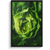 PosterMonkey Poster in lijst - Fotolijst 40x60 cm - Posters - Groente - Sla - Groen - Posterlijst zwart - Decoratie - Wanddecoratie woonkamer - Muurdecoratie slaapkamer