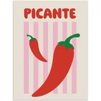 PosterMonkey Poster 60x80 cm - Pittig - Pepers - Rood - Posters - Wanddecoratie keuken - Muurdecoratie woonkamer - Decoratieve accessoires - Kamer muur decoratie