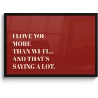 PosterMonkey Poster in lijst - Fotolijst 90x60 cm - Posters - Rood - Quote - Liefde - Posterlijst zwart - Decoratie - Wanddecoratie woonkamer - Muurdecoratie slaapkamer