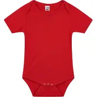 Logostar Basic rompertje voor babys - rood - katoen - 240 grams - baby kleding - kraamcadeau - korte mouwen 92