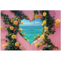 PosterMonkey Poster 90x60 cm - Hart - Zee - Muur - Posters - Kamer decoratie - Wanddecoratie woonkamer - Muurdecoratie slaapkamer