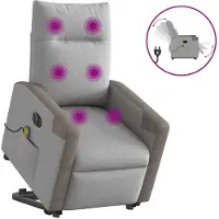 vidaXL Sta-op-massagestoel elektrisch verstelbaar stof wolk grijs
