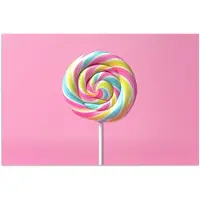 PosterMonkey Poster 60x40 cm - Lolly - Roze - Snoep - Zoet - Posters - Kamer decoratie - Wanddecoratie woonkamer - Muurdecoratie slaapkamer