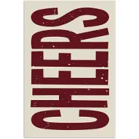 PosterMonkey Poster 20x30 cm - Red - Cheers - Decoratie - Beige - Posters - Wanddecoratie keuken - Muurdecoratie woonkamer - Decoratieve accessoires - Kamer muur decoratie