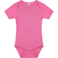 Logostar Basic rompertje voor babys - roze - katoen - 240 grams - baby kleding - kraamcadeau - korte mouwen 56