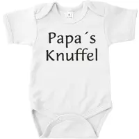Logostar Vaderdag Cadeau - Romper Papa’s Knuffel - Maat 68 - Kleur Wit - 100% Katoen