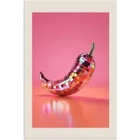 PosterMonkey Poster 80x120 cm - Disco - Peper - Roze - Posters - Wanddecoratie keuken - Muurdecoratie woonkamer - Decoratieve accessoires - Kamer muur decoratie