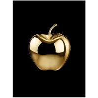 PosterMonkey Poster 30x40 cm - Appel - Goud - Chrome - Zwart - Posters - Wanddecoratie keuken - Muurdecoratie woonkamer - Decoratieve accessoires - Kamer muur decoratie