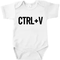 Logostar Vaderdag Cadeau - Romper Ctrl+V - Maat 68 - Kleur Wit - 100% Katoen