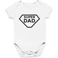 Logostar Vaderdag Cadeau - Romper Super Dad - Maat 68 - Kleur Wit - 100% Katoen