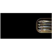 PosterMonkey Poster 160x80 cm - Sardines - Blik - Zwart - Vissen - Posters - Kamer decoratie - Wanddecoratie woonkamer - Muurdecoratie slaapkamer