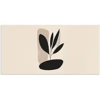PosterMonkey Poster 120x60 cm - Plant - Beige - Japandi - Posters - Kamer decoratie - Wanddecoratie woonkamer - Muurdecoratie slaapkamer