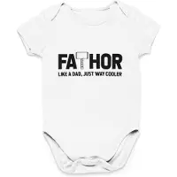 Logostar Vaderdag Cadeau - Romper Fathor - Maat 92 - Kleur Wit - 100% Katoen