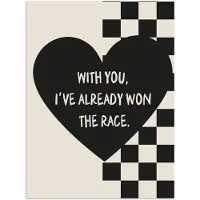 PosterMonkey Poster 30x40 cm - Liefde - Beige - Race - Posters - Kamer decoratie - Wanddecoratie woonkamer - Muurdecoratie slaapkamer