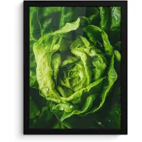 PosterMonkey Poster in lijst - Fotolijst 30x40 cm - Posters - Groente - Sla - Groen - Posterlijst zwart - Decoratie - Wanddecoratie woonkamer - Muurdecoratie slaapkamer