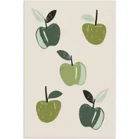 PosterMonkey Poster 60x90 cm - Appels - Groen - Illustratie - Bladeren - Posters - Wanddecoratie keuken - Muurdecoratie woonkamer - Decoratieve accessoires - Kamer muur decoratie