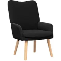 vidaXL Fauteuil Zwart 63 x 67 x 94 cm Schapenstof en Bijkap