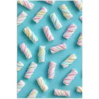 PosterMonkey Poster 40x60 cm - Spekjes - Pastel - Snoep - Blauw - Posters - Kamer decoratie - Wanddecoratie woonkamer - Muurdecoratie slaapkamer