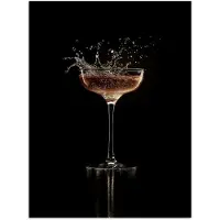 PosterMonkey Poster 120x160 cm - Cocktail - Zwart - Spetters - Glas - Posters - Wanddecoratie keuken - Muurdecoratie woonkamer - Decoratieve accessoires - Kamer muur decoratie
