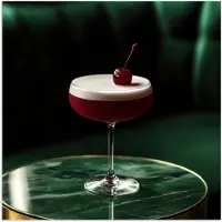 PosterMonkey Poster 30x30 cm - Kers - Cocktail - Rood - Marmer - Posters - Wanddecoratie keuken - Muurdecoratie woonkamer - Decoratieve accessoires - Kamer muur decoratie