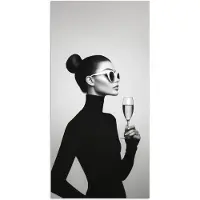PosterMonkey Poster 40x80 cm - Vrouw - Champagne - Modern - Posters - Kamer decoratie - Wanddecoratie woonkamer - Muurdecoratie slaapkamer