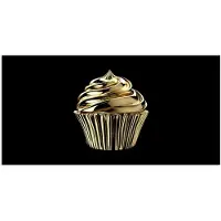 PosterMonkey Poster 40x20 cm - Cupcake - Eten - Goud - Zwart - Posters - Wanddecoratie keuken - Muurdecoratie woonkamer - Decoratieve accessoires - Kamer muur decoratie
