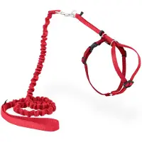 Petsafe Easy Walk Cat Harness met Bungee Leash - Tuigje voor het uitlaten van je kat - Rood of Blauw - S/M/L - Kleur: Rood, Maat: Large 33-46 cm
