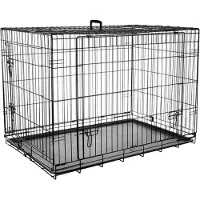Flamingo Hondenbench Nyo Zwart XXL – 124x77x81,5 cm – opvouwbare draadkooi met 2 deuren & lade – hondenbench met handvat