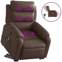 vidaXL Sta-op-massagestoel elektrisch kunstleer bruin