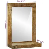 vidaXL Badkamerspiegel Bruin 50 x 22 x 70 cm Massief Mango Hout