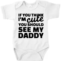 Logostar Vaderdag Cadeau - Romper Cute - Maat 80 - Kleur Wit - 100% Katoen