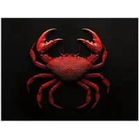 PosterMonkey Poster 40x30 cm - Krab - Rood - Vissen - Schaaldieren - Posters - Kamer decoratie - Wanddecoratie woonkamer - Muurdecoratie slaapkamer
